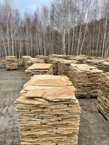 Плитняк златолит жёлтый для фасада 1,5-3 см купить в Орловской области